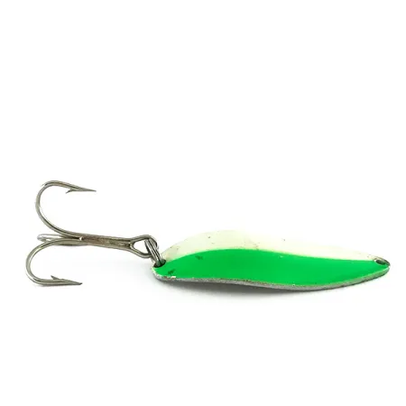 Acme Little Cleo Glow Cucharilla, White / Green / Nickel, 21g, #8171