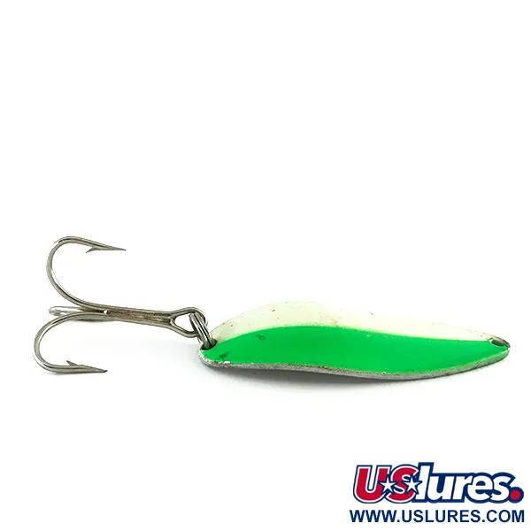 Acme Little Cleo Glow Cucharilla, White / Green / Nickel, 21g, #8171
