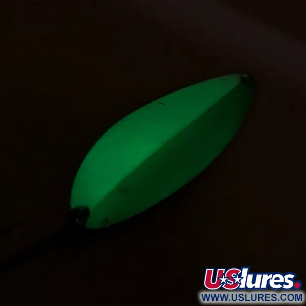 Acme Little Cleo Glow Cucharilla, White / Green / Nickel, 21g, #8171