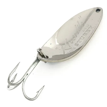 Luhr Jensen Krocodile Stubby Cucharilla, Níquel/Azul Claro, 14g, #8236