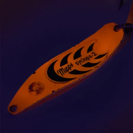 Mepps Syclops 2 UV Cucharilla, Naranja / Negro, 17g, Acabado UV, #8247