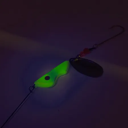 Erie Dearie Walleye Killer UV Spinner, Níquel / Amarillo, 17g, UV, #8343