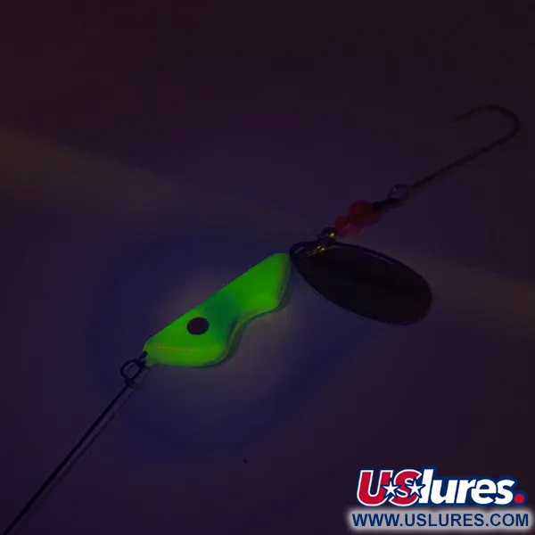 Erie Dearie Walleye Killer UV Spinner, Níquel / Amarillo, 17g, UV, #8343