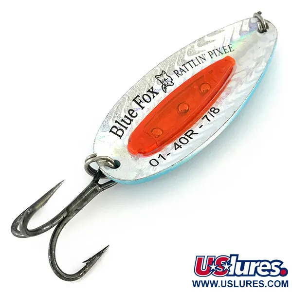 Blue Fox Rattlin Pixee UV Cucharilla, Blue / Red, 24g, UV-reactivo, #8373