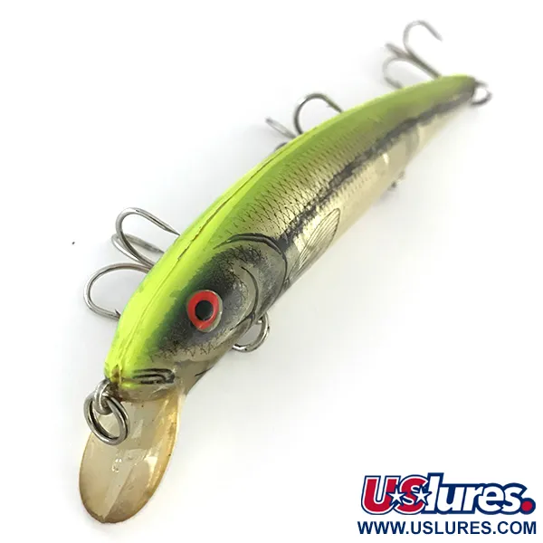 Bomber Magnum Long A Minnow, Plata-Chartreuse, 26g, Vintage, #8407