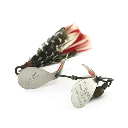 Pflueger Tandem Spinner Cucharilla, Níquel / Rojo, 7g, Doble Pala, #8447