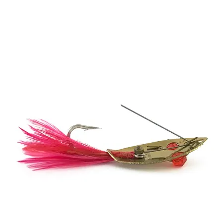 Cucharilla Anti-Enganche Herter's Weedless, Oro/Rojo, 6g, Plumas, #8459