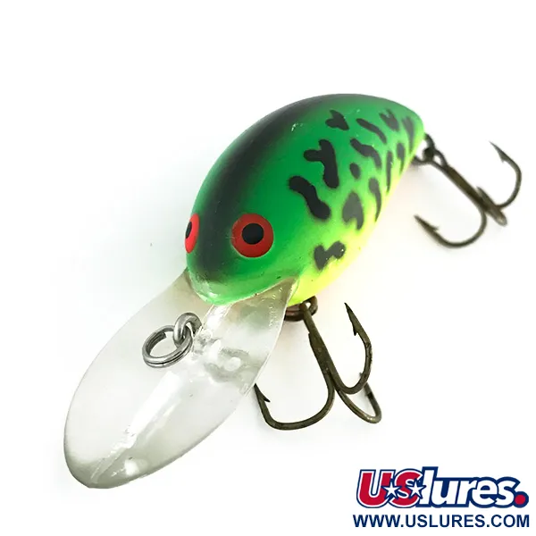 Bomber Model 7A Crankbait, Green Tiger, 9g, Brillo UV, #8504