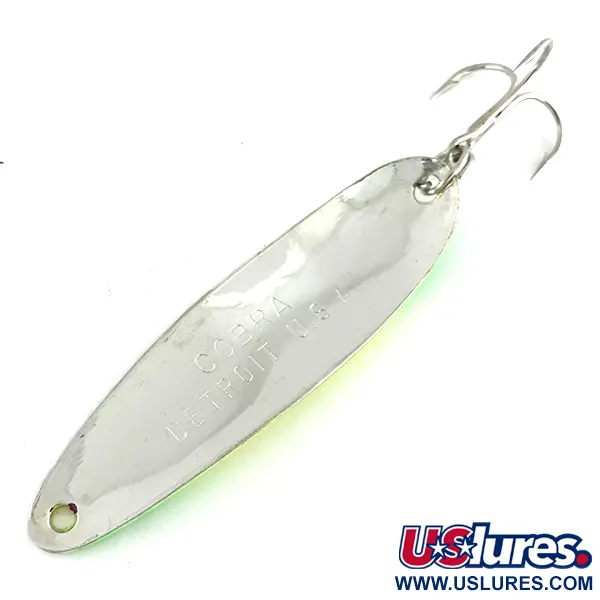 Wolverine Tackle Cobra UV Cucharilla, Níquel/Chartreuse, 14g, UV, #8514