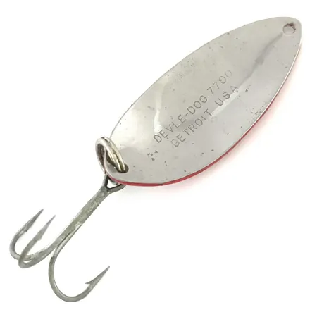 Dardevle Devle Dog 7700 Cucharilla, Rojo / Blanco / Níquel, 14g, #8579