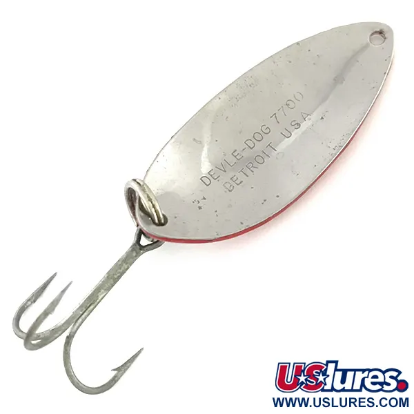 Dardevle Devle Dog 7700 Cucharilla, Rojo / Blanco / Níquel, 14g, #8579