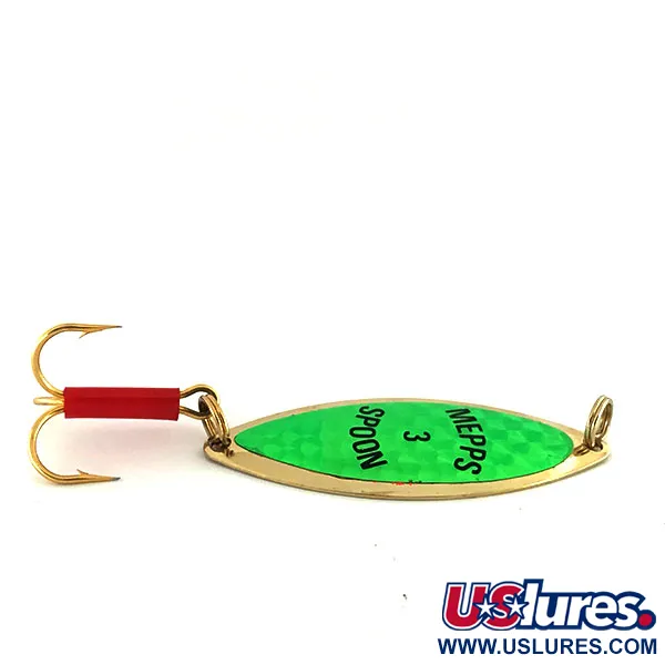 Mepps Spoon 3 Cucharilla, Oro/Verde, 13g, Fosforescente, #8690