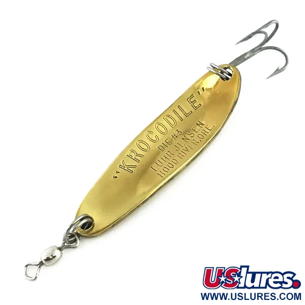 Luhr Jensen Krocodile Die #3 Cucharilla, Gold, 14g, Perfil estrecho, #8774