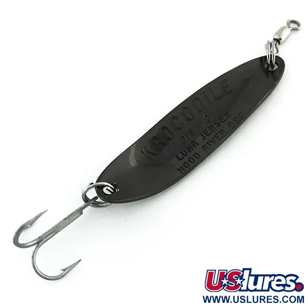 Luhr Jensen Krocodile Die #3 Cucharilla, Negro, 10g, Vintage, #8775