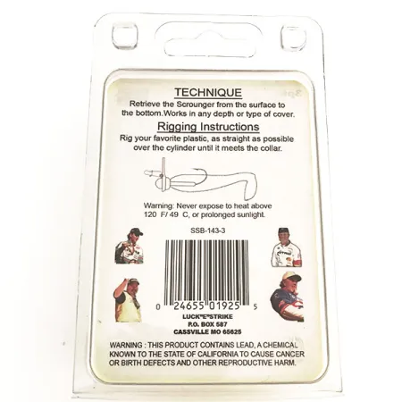 Luck E Strike Scrounger Original Jig Heads, Plomo, 7g, Gamakatsu, #8806