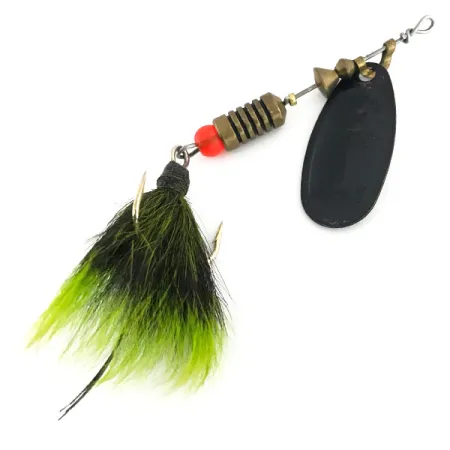 Mepps Black Fury 3 Dressed Cucharilla, Black/Chartreuse, 7.3g, #8815