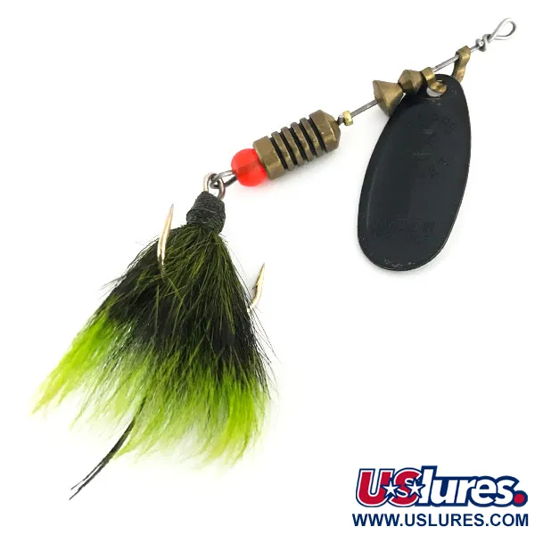 Mepps Black Fury 3 Dressed Cucharilla, Black/Chartreuse, 7.3g, #8815