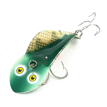 Buck Perry Spoonplug Cucharilla, Verde-Oro, 10g, Vintage, #8900
