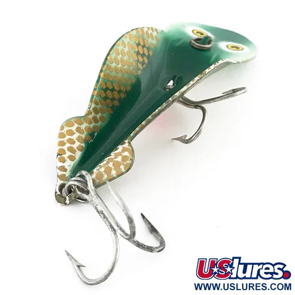 Buck Perry Spoonplug Cucharilla, Verde-Oro, 10g, Vintage, #8900