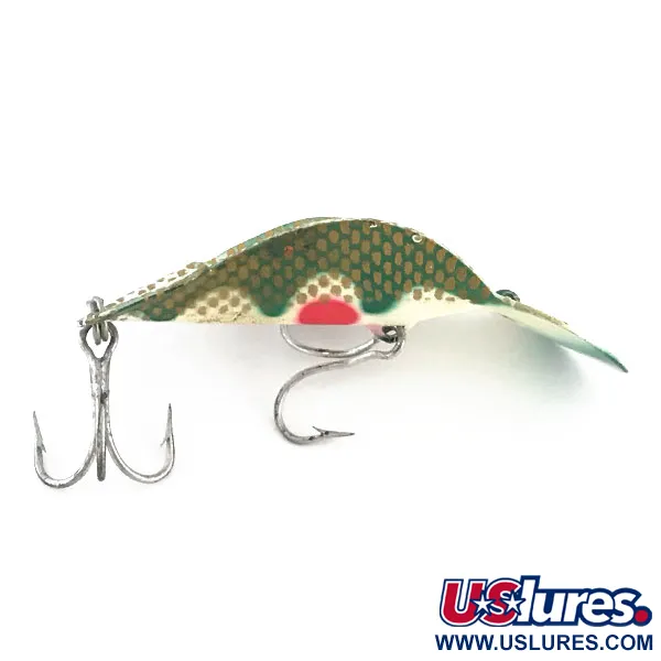 Buck Perry Spoonplug Cucharilla, Verde-Oro, 10g, Vintage, #8900