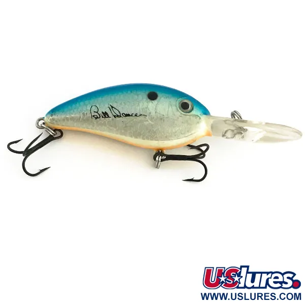 Excalibur Bomber Bill Dance Fat Fingerling Crankbait, Azul-Plata, 12g, #8962