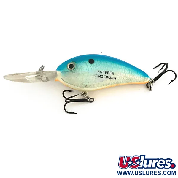 Excalibur Bomber Bill Dance Fat Fingerling Crankbait, Azul-Plata, 12g, #8962