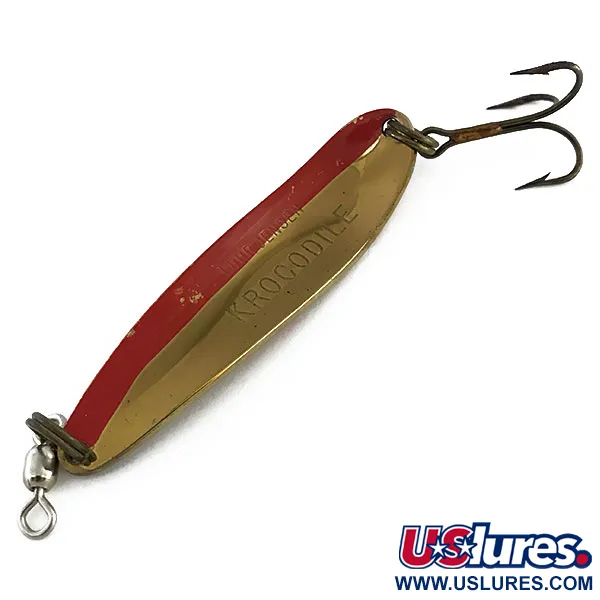 Luhr Jensen Krocodile Die #4 Cucharilla, Latón/Rojo, 14g, UV, #9058