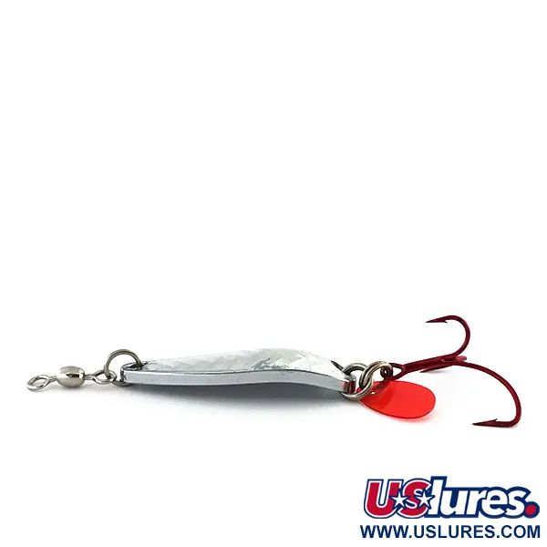 Cucharilla Luhr Jensen Krocodile, Níquel/Holograma, 9g, Triple rojo, #9059