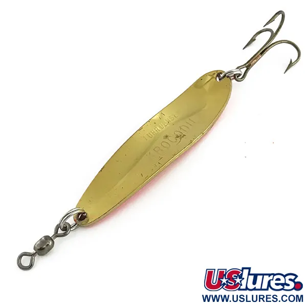 Luhr Jensen Krocodile Die #4 UV Cucharilla, Rosa/Amarillo/Latón, 14g, #9080