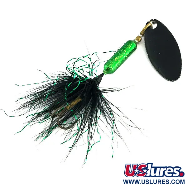 Worden’s Original Rooster Tail Cucharilla, Negro / Verde, 3.6g, #9094