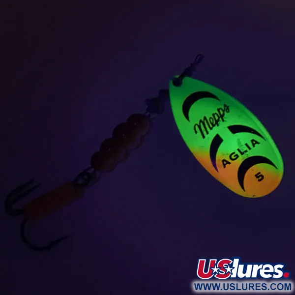 Mepps Aglia 5 Fluo UV Cucharilla, Rainbow Fluo, 14g, reactiva UV, #9096
