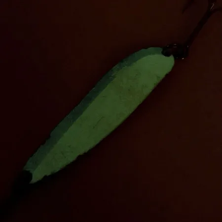 Luhr Jensen Krocodile Die #4 Glow Cucharilla, Blanco/Verde, 14g, #9136