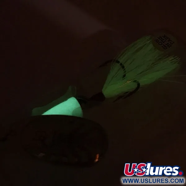 Blue Fox Super Vibrax 5 Glow Cucharilla, Níquel/Chartreuse, 13g, #9295