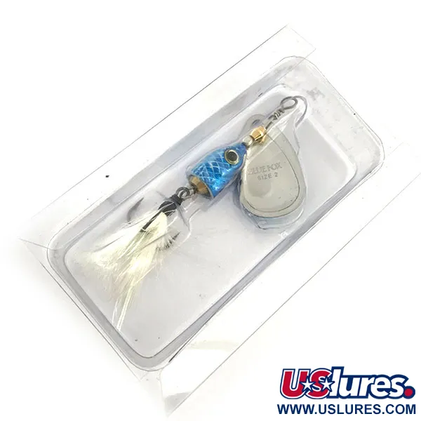 Blue Fox Vibrax Shallow Cucharilla, Azul arcoíris, 8g, plumas, #9296