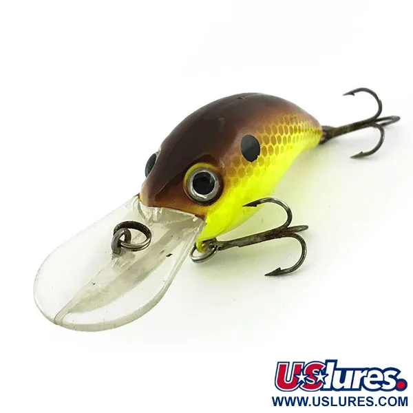 Strike King Pro Model 3XD Crankbait, Marrón-Amarillo, 7g, #9313