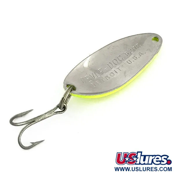 Eppinger Dardevle Devle Dog 5200 Cucharilla, Nickel/Chartreuse, 7g, #9384