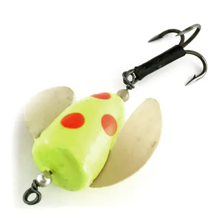 Señuelo Shur Strike Spin-n-Glo UV, Amarillo/Rojo, 8g, UV-activo, #9477