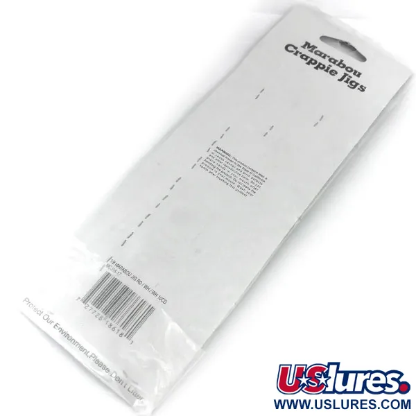 Bass Pro Shops Marabou Crappie Jig, Blanco / Rojo, 4g, Atado a Mano, #9515