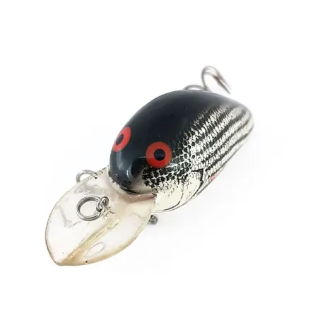 Bomber Fat A B04F Crankbait, Plata/Negro, 5.5g, Profundidad 1.8m, #9549