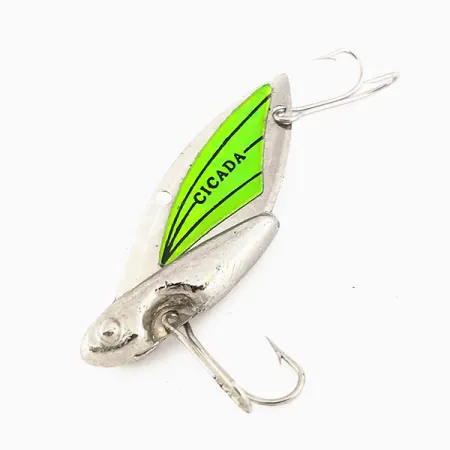 Reef Runner Cicada Blade Bait, Níquel / Verde, 14g, Luminiscente, #9560