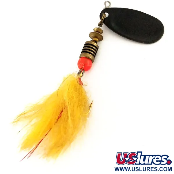 Mepps Black Fury 2 Dressed Cucharilla, Negro/Amarillo, 4.7g, Pluma, #9594