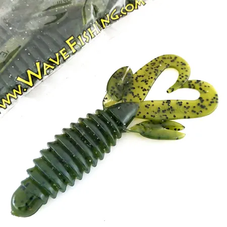 Wave Worms Swim Bug Vinilo, Watermelon/Black, 10cm, 7uds, #9615