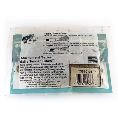 Bass Pro Shops Salty Tender Tubes señuelo blando, Green Pumpkin, #9624