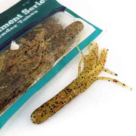 Bass Pro Shops Salty Tender Tubes señuelo blando, Green Pumpkin, #9624