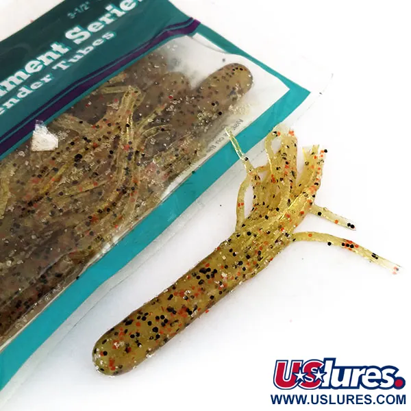 Bass Pro Shops Salty Tender Tubes señuelo blando, Green Pumpkin, #9624