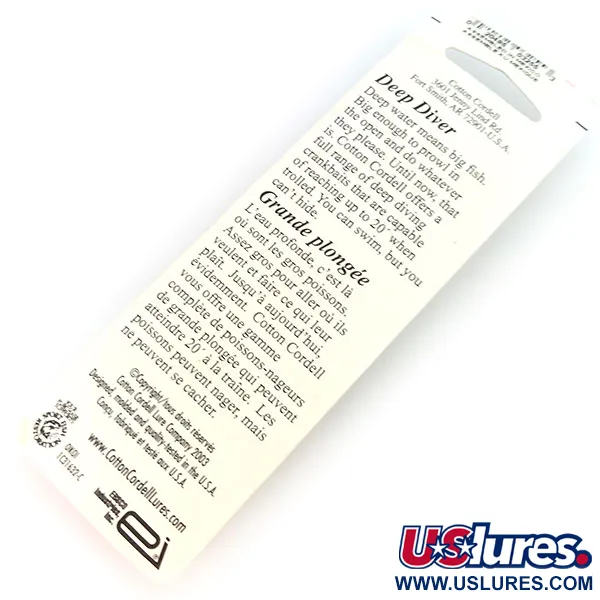 Cotton Cordell Grappler Shad Deep Diver, Níquel / Negro, 12g, #9636