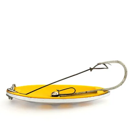 South Bend Sun Spot Cucharilla, Níquel / Amarillo, 14g, perforada, #9652