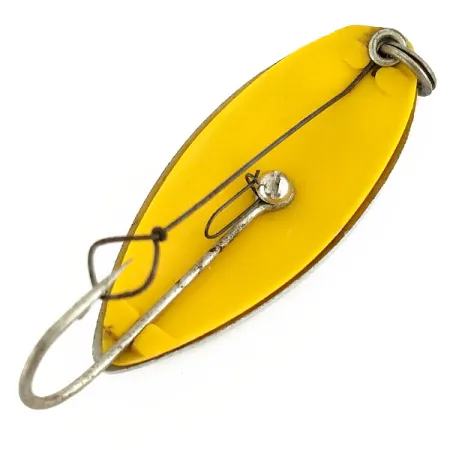 South Bend Sun Spot Cucharilla, Níquel / Amarillo, 14g, perforada, #9652