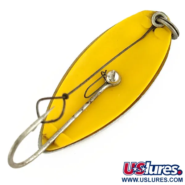 South Bend Sun Spot Cucharilla, Níquel / Amarillo, 14g, perforada, #9652