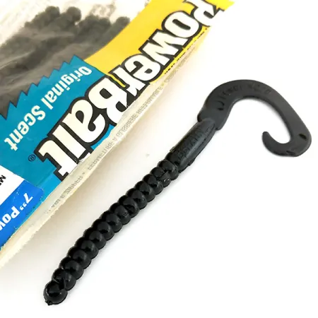 Berkley Powerbait Power Worm Vinilo, Black, 17.5cm, Aroma, #9665